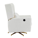 Christopher Knight Home Dolia Boucle Fabric Upholstered 360° Swivel Chair, Push-Back Power Recliner Chair, Iron Recliner Sofa with Rotation, Living Room Lounge Sofa, Adjustable Backrest, Beige+Gold Christopher Knight Home