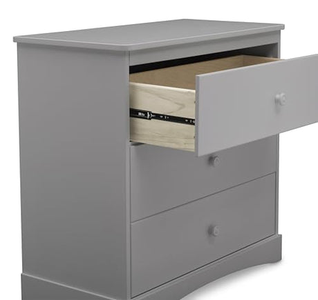 Delta Children Sutton 3 Drawer Dresser with Changing Top and Interlocking Drawers - Greenguard Gold Certified, Grey Delta Children