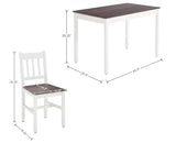 chairus Dining Table Set for 4 Farmhouse Dining Table and Chairs Set Wooden Rectangle Dinette Set of 5 for Small Space Kitchen Dining Room Living Room, Brown/White chairus
