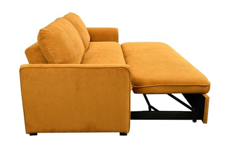 Siutco Product Name 78 Inch 3 in 1 Convertible Sleeper Sofa Bed, Modern Fabric Loveseat Futon Sofa Couch w/Pullout Bed, Small Love Seat Lounge Sofa w/Reclining Backrest, Furniture for Living Room(Oran Siutco