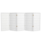 3 ft. Short Window Pane Shoji Screen - White - 5 Panels Red Lantern