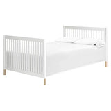 Babyletto Gelato 4-in-1 Convertible Crib with Toddler Bed Conversion in White and Washed Natural, Greenguard Gold Certified babyletto