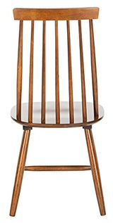 SAFAVIEH Home Collection Priam Farmhouse Walnut Brown Spindle Back Living Room Accent Dining Chair SAFAVIEH