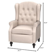 SAMERY Wingback Recliner Chair with Massage and Heat- Accent Chair Push Back Chair for Living Room Bedroom, Tufted Comfy Reclining Arm Chair Sofa, Reading, Napping SAMERY