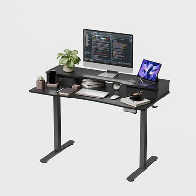 Realbear L Shape Electric Height Adjustable Standing Desk (Black)
