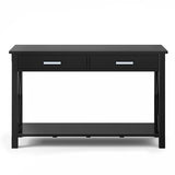 SIMPLIHOME Kitchener SOLID WOOD 47 inch Wide Contemporary Console Sofa Table in Black with Storage, 2 Drawers and 1 Shelf, for the Living Room SIMPLIHOME