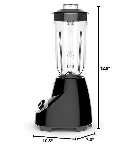 BLACK+DECKER 10-Speed Countertop Blender, BL2010BP, 6-Cup Plastic Jar, Dishwasher-Safe, Stainless Steel, Suction Feet BLACK+DECKER