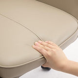 COLAMY Ellis High-Back Home Office Chair, PU Leather Adjustable Height Swivel Rolling Executive Task Chair with Integrated Armrests, Khaki COLAMY