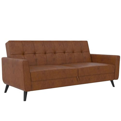 DHP Parker Futon with Storage, Camel Faux Leather