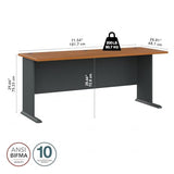 Bush Business Furniture Series A 72W Desk in Natural Cherry and Slate Bush Business Furniture