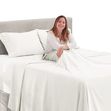 Hearth & Harbor Extra Deep Pocket King Size Sheet Set - 4 Piece Ultra Soft & Breathable Bed Sheets Set - Fits Up to 24" Mattress - Hotel Luxury Bed Sheet Set, White Hearth & Harbor