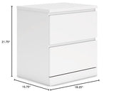 Signature Design by Ashley Onita Contemporary 2 Drawer Nightstand, 21.75" Tall, White Signature Design by Ashley