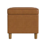 HomePop - Dinah 24" Storage Ottoman- Carmel Faux Leather HomePop