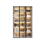 CraftThink Modern 6-Tier Glass Door Bookcase - Stylish Freestanding Display Cabinet for Living Room Storage CraftThink