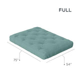 Royal Sleep Products by The Futon Factory 10 inch Foam Futon Mattress - Solid Teal Fabric - Full Size - CertiPUR Certified Foams - Made in USA - (Frame not Included) Royal Sleep Products