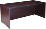 Boss Office Products Holland Executive U-Shape Desk with File Storage Pedestal and Hutch, 66", Mocha Boss Office Products