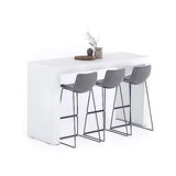 Mobili Fiver Evolution High Bar Table - Ashwood White for 6 People, Modern Kitchen Island Mobili Fiver