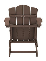 KINGYES Folding Adirondack Chair, HDPE All-Weather Folding Adirondack Chair, Brown KINGYES