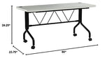 Office Star Resin Multipurpose Flip Training Table with Locking Casters for Home or Office Use, 5 Feet Light Gray Office Star Products