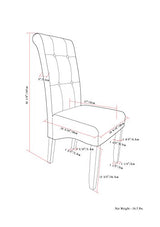 SIMPLIHOME Cosmopolitan Parson Dining Chair (Set of 2), Tanners Brown Faux Leather and SOLID WOOD, Square, Upholstered, For the Dining Room, Contemporary Modern SIMPLIHOME