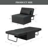 Ainfox Convertible Sofa Bed, 4 in 1 Multi-Function Folding Ottoman Bed with Adjustable Backrest, Modern Futon Couch No Assembly for Living Room Apartment Office Small Space (Black) Ainfox
