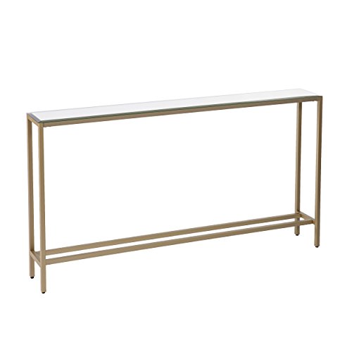 SEI Furniture Darrin Narrow Mirrored Top Console Table, 56", Metallic Gold SEI Furniture
