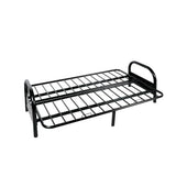 Pemberly Row Modern Adjustable Metal Futon Frame, Black Finish, 78x39x48 in, Convertible Sofa to Bed, Space-Saving Durable Living Room Furniture, Contemporary Indoor Use Pemberly Row