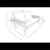 Kodiak Furniture Alamosa Wood Futon Set - Sofa Sleeper Frame with Mattress Included in Charcoal Gray Color Kodiak Furniture