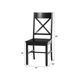 Walker Edison Modern Farmhouse Wood X-Back Armless Dining Chairs Kitchen, Set of 2, Black Walker Edison