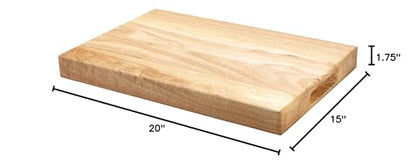 Winco WCB-1520 Wooden Cutting Board, 15-Inch x 20-Inch x 1.75-Inch, Tan, 15 X 20