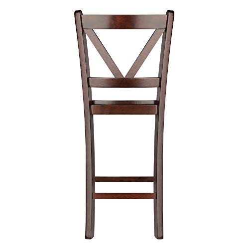 Winsome Wood Victor 2-Piece V-Back Counter Stools, 24-Inch, Brown Winsome