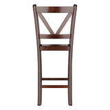 Winsome Wood Victor 2-Piece V-Back Counter Stools, 24-Inch, Brown Winsome
