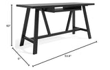SIMPLIHOME Dylan SOLID WOOD Modern Industrial 60 inch Wide Home Office Desk, Writing Table, Workstation, Study Table Furniture in Black SIMPLIHOME