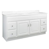 Design House Concord 60 Inch Bathroom Vanity, Ready to Assemble, Solid Wood, White, 587030 Design House