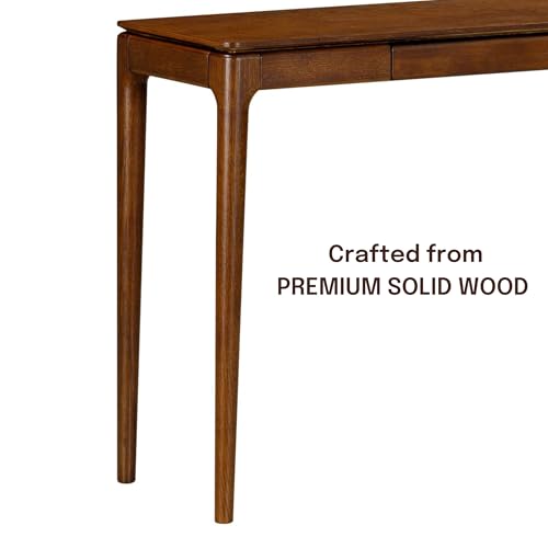 NTC Mingle 47-Inch Console Table, Modern Solid Wood Entryway Table with Hidden Drawer, Waterproof & Heat Resistant, Narrow Table for Hallway, Living Room & Foyer, Dark Walnut NTC