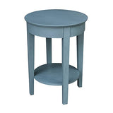 IC International Concepts International Concepts Phillips Accent Drawer Table, Ocean Blue - Antique Rubbed IC International Concepts