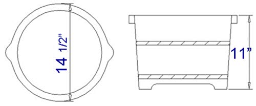 ALFI brand AB6604 15-Inch Solid Cedar Wood Foot Soaking Barrel Bucket with Matching Spoon ALFI brand