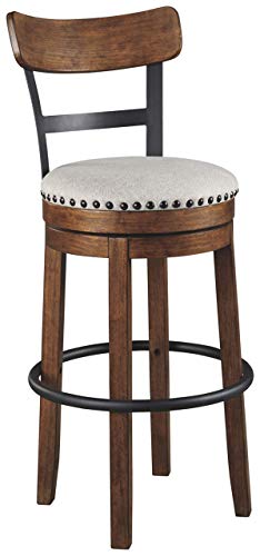 Signature Design by Ashley Valebeck 30" Farmhouse Pub Height Barstool, Brown Signature Design by Ashley