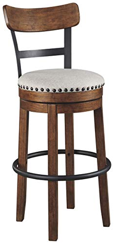 Signature Design by Ashley Valebeck 30" Farmhouse Pub Height Barstool, Brown