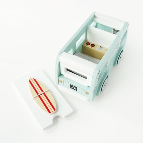 Le Toy Van - Wooden Holiday Campervan with Detachable Surfboard | Suitable for 3 Year Old + Le Toy Van