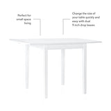 Linon White 30" Square 30" X 48" Fully Extended Torino Drop Leaf Table Linon