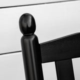 Outsunny Black Wooden Patio Glider Bench – Heavy Duty Outdoor Loveseat for Two with High Back and Armrests Outsunny