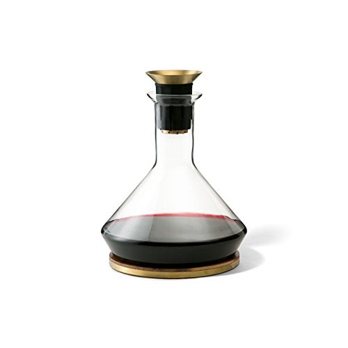 RBT Decanter with Wood Coaster and Micro-Perforated Aerator,Clear RBT