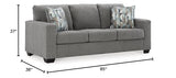 Signature Design by Ashley Deltona Casual Sofa for Living Room, Gray Signature Design by Ashley