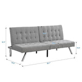 anwickjeff Futon Sofa Bed Couch, Modern Loveseat Sleeper, 3 Seater Sofa Couch Bed, Convertible Folding Love Seat Daybed for Small Spaces, Office, Bedroom,Dorm (Gray) anwickjeff