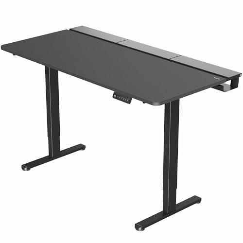 VIVO Electric 60 x 30 inch Standing Desk with Concealed Cable Trays and Full-Size Mouse Pad, Dual Motor Memory Controller Height Adjustment, Black Top Black Frame, DESK-KIT-E2B-P3B VIVO