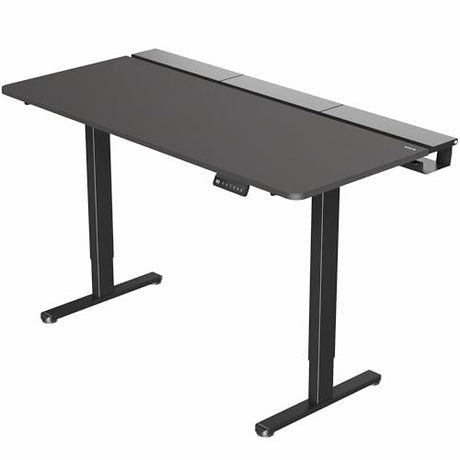 VIVO Electric 60 x 30 inch Standing Desk with Concealed Cable Trays and Full-Size Mouse Pad, Dual Motor Memory Controller Height Adjustment, Black Top Black Frame, DESK-KIT-E2B-P3B VIVO
