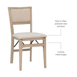 Linon Keira Pad Back Wood Set of Two Folding Chairs in Graywash Linon