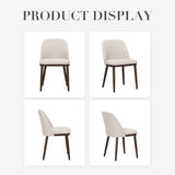 COLAMY Upholstered Dining Chairs Set of 2, Modern Kitchen Chairs with Back, Fabric Side Chair with Wood Legs for Dining Room Kitchen Restaurant, Beige COLAMY