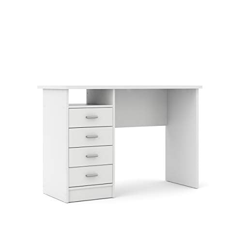 Tvilum Desk with 4 Drawers, White Tvilum